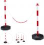 Set da 2 Paletti di Delimitazione, Barriere Eventi e Feste, Dissuasore Parcheggio, 82x56x28 cm, Rosso Bianco